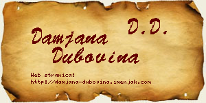 Damjana Dubovina vizit kartica